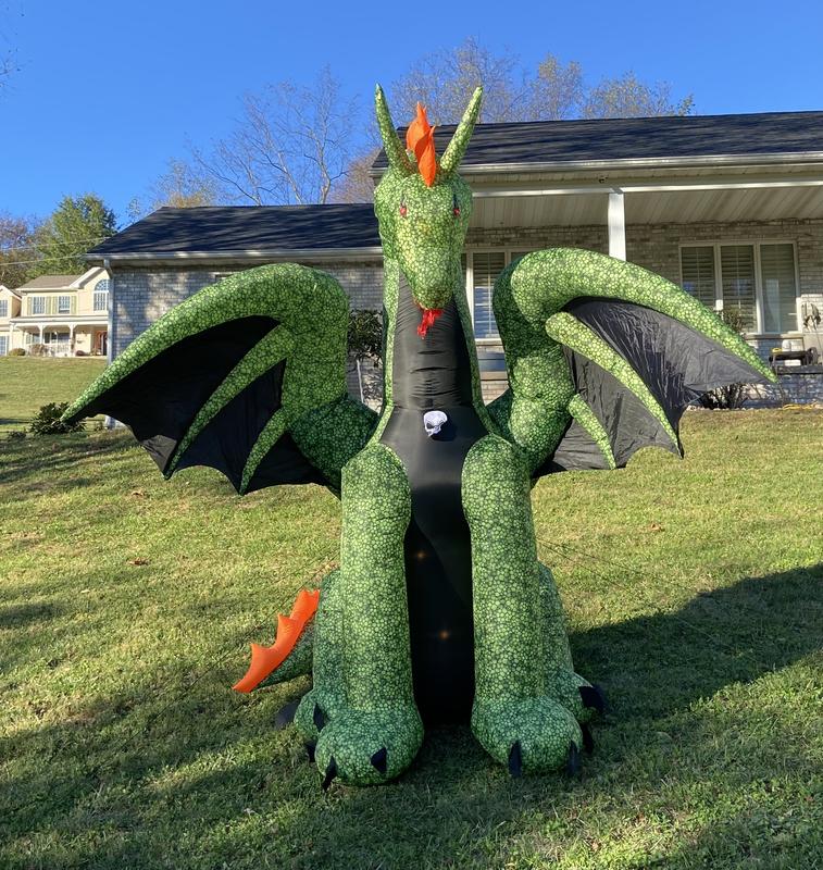 Haunted Living 9-ft LED Dragon with Flapping Wings Inflatable 551659 at ...