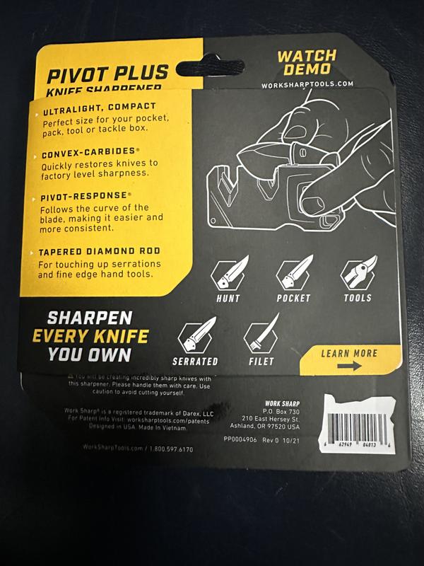 Pivot Knife Sharpener with Pivot-Response and Convex-Carbide