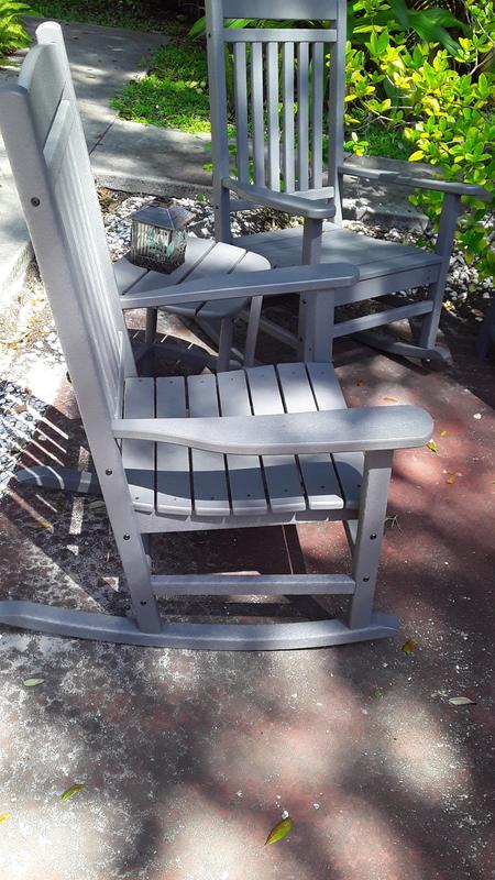 Trex Outdoor Furniture Seaport Charcoal Black HDPE Frame Rocking