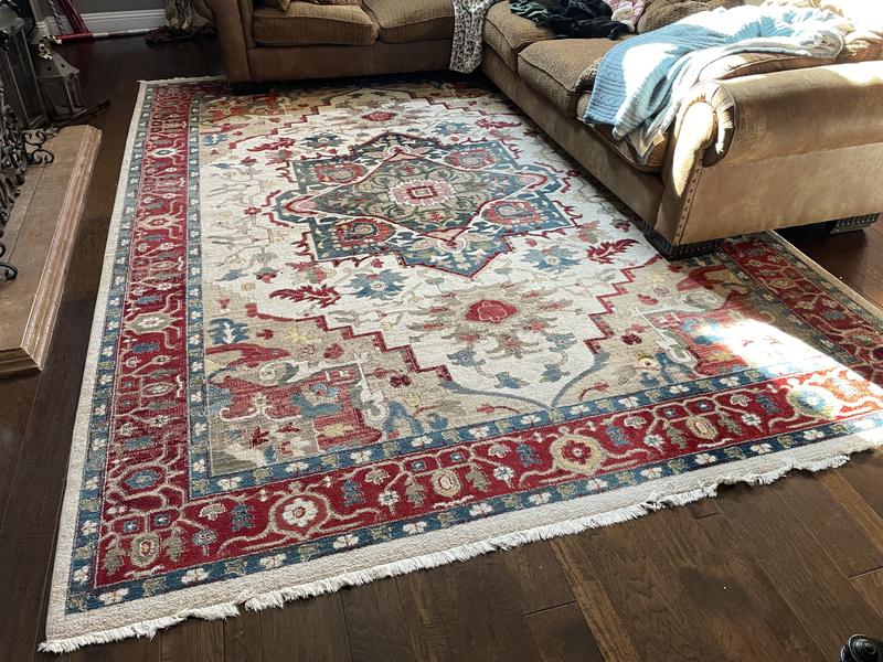 allen + roth Monarch Border 8 x 10 (ft) Flatweave Polyester Rust ...