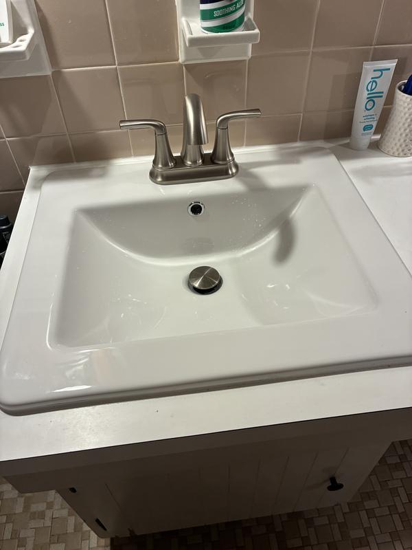 allen + roth Vitreous China Drop-In Rectangular White Bathroom