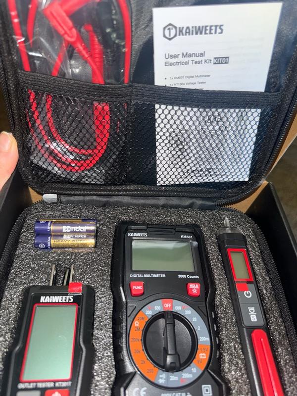 KAIWEETS 3-in-1 Electrical Testing Kit with 600V Multimeter Voltage ...