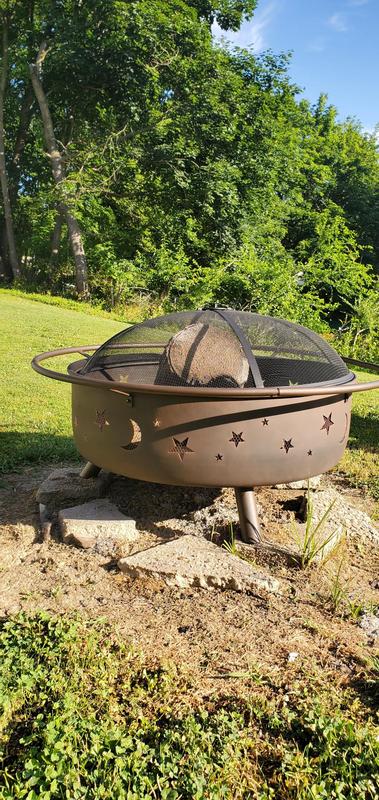 Sunnydaze Decor 41.5-in W Bronze Steel Wood-Burning Fire Pit Sunnydaze Decor 41.5-in W Bronze Steel Wood-Burning Fire Pit