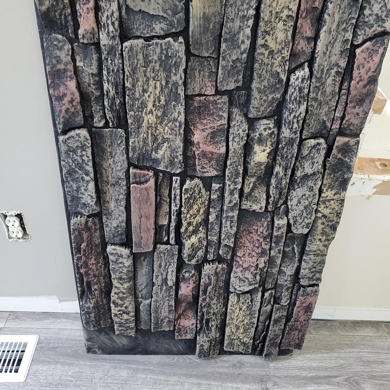 Tritan BP Harvest Ledge Faux Stone Panel 7.1-sq ft Volcanic