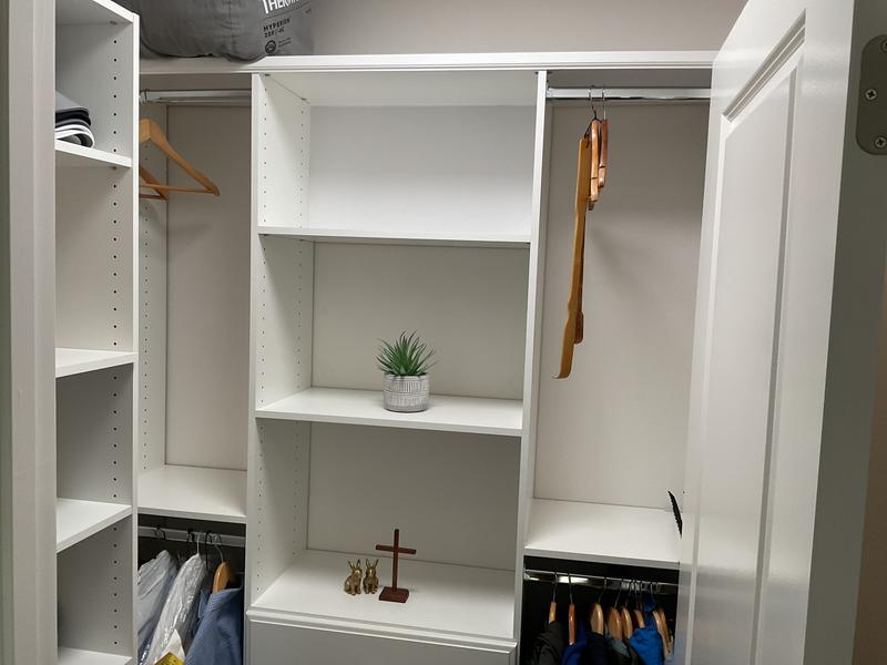 Easy Track 10.09-ft to 12.09-ft W x 6-ft H White Solid Shelving