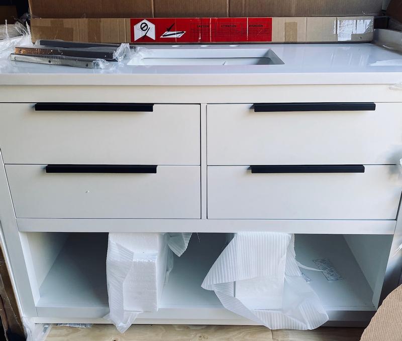 Origin 21 Beecham 36-in Almond Toffee Undermount Single Sink Bathroom Vanity with White Engineered Stone Top