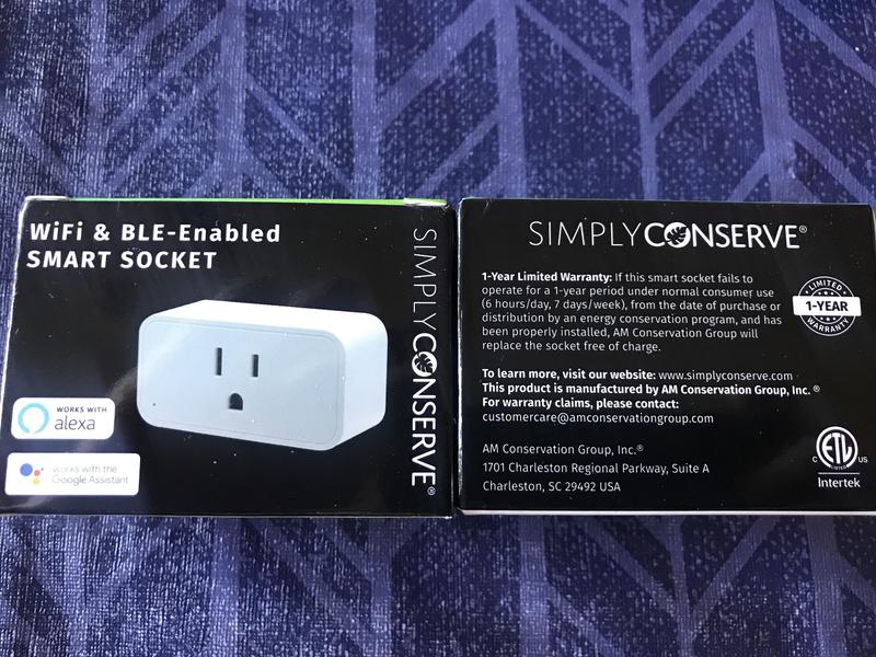 Simply Conserve, WiFi Smart Socket, 15A