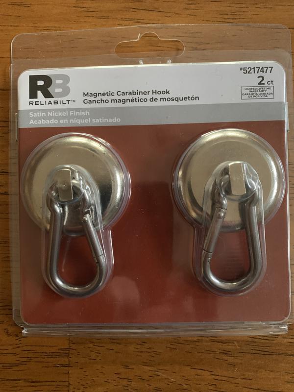 Magnetic Hooks, Super Strong Neodymium Magnet With Removable Carabiner  Hook, Heavy Duty Magnetic Hooks For Kitchen Grill Desk, 2 Pack