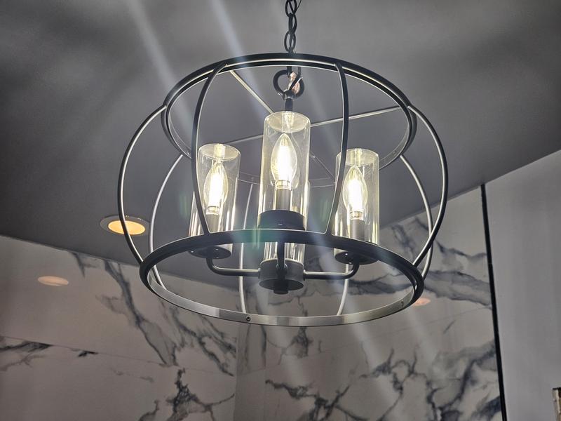 Quoizel Daxton 4-Light Matte Black Transitional Clear Glass Quoizel Daxton 4-Light Matte Black Transitional Clear Glass