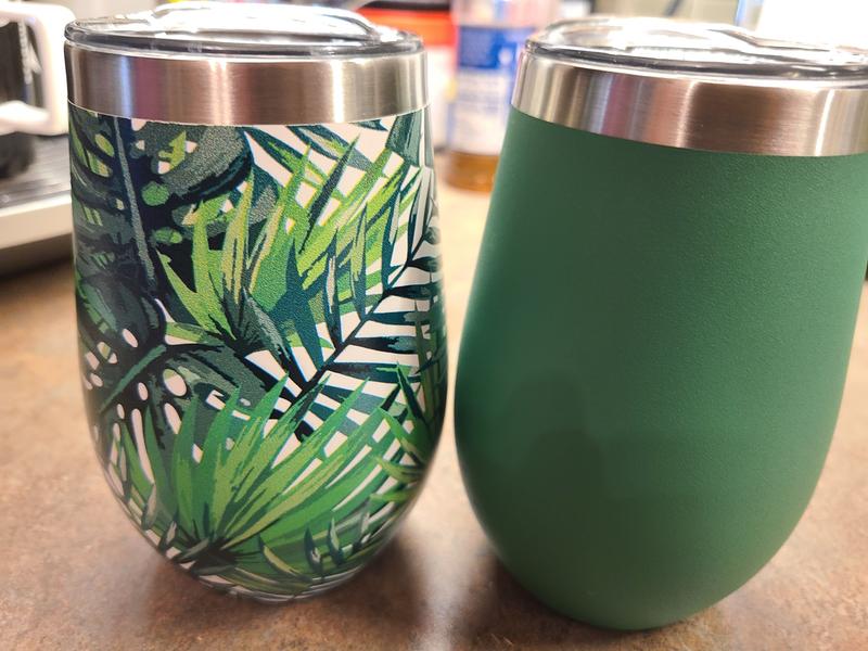 12oz Stainless WINE Tumbler - Tractor Green (H)