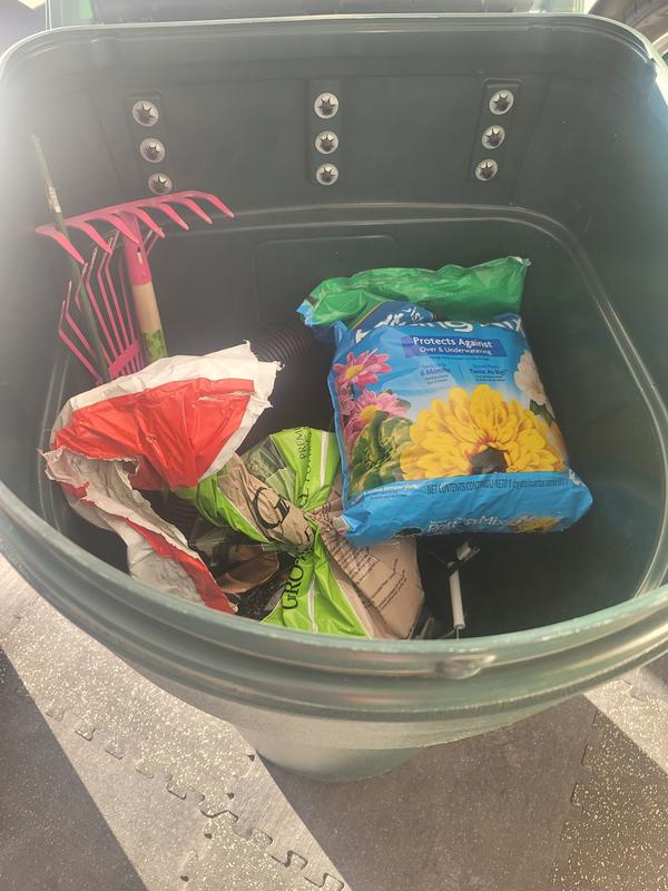 Project Source 50 Gallon Green Plastic Wheeled Hinged Lid Trash