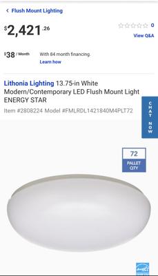 Lithonia Lighting 13.75-in White Modern/Contemporary LED Flush Mount Light Lithonia Lighting 13.75-in White Modern/Contemporary LED Flush Mount Light