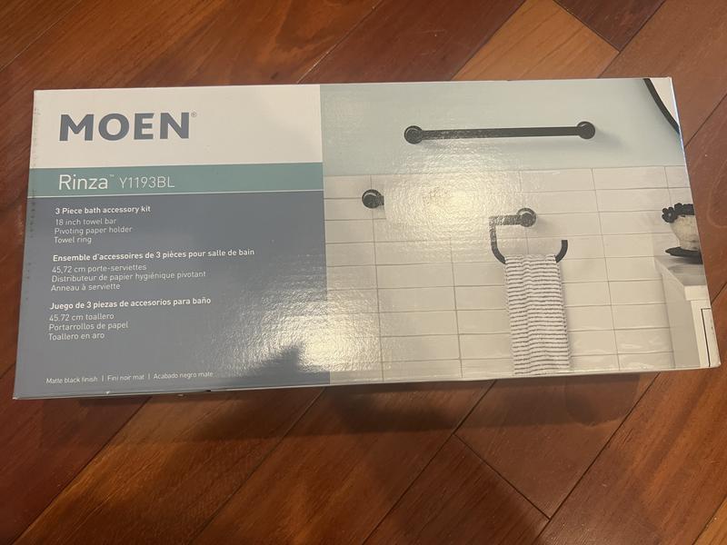 Moen 3-Piece Rinza Brushed Nickel Decorative Bathroom Hardware Set with ...