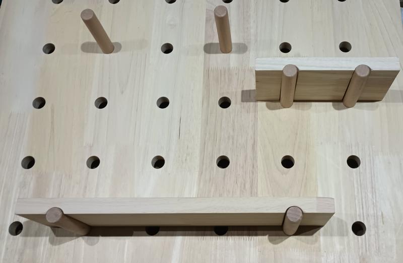 Wooden Peg Board with Plastic Pegs