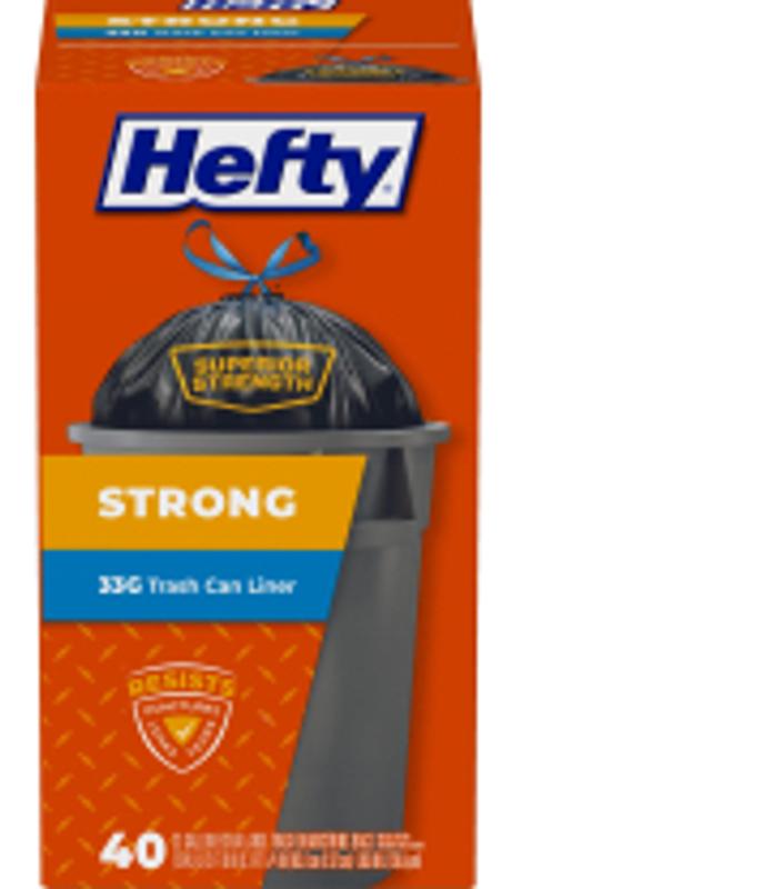 Hefty 33-Gallons Black Outdoor Plastic Can Drawstring Trash Bag (40-Count)  in the Trash Bags department at