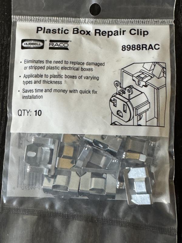 Hubbell RACO 10-Pack Gray Metal Repair Clip Wall Electric Box Mounting ...