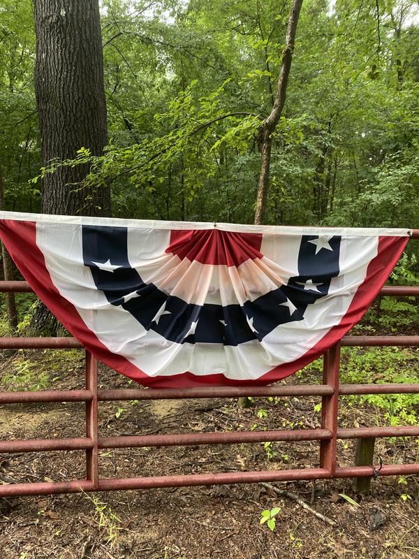 ANLEY 3 ft. x 6 ft. USA Pleated Half Fan Flag Bunting Patriotic