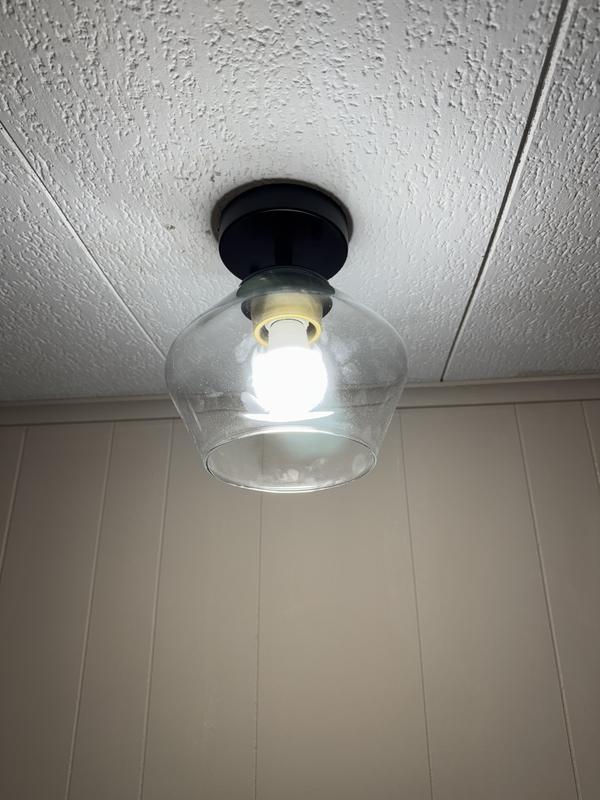 Origin 21 NYA 1 -Light 7.9-in Matte Black Semi Flush Mount