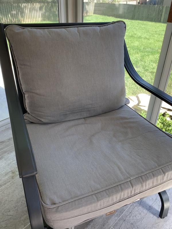 allen + roth 25-in x 25-in Grey Solid Deep Seat Patio Chair