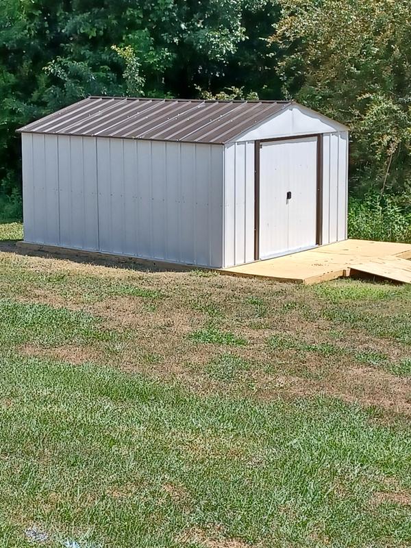 Arrow 10ft X 8ft High Point Galvanized Steel Storage Shed,