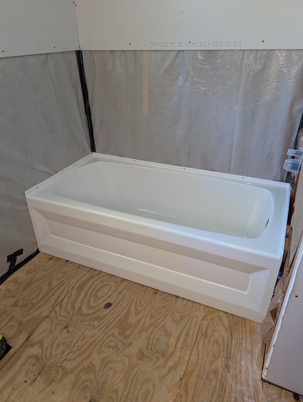 Signature Hardware Bradenton 30-in x 60-in White Acrylic Alcove Soaking ...