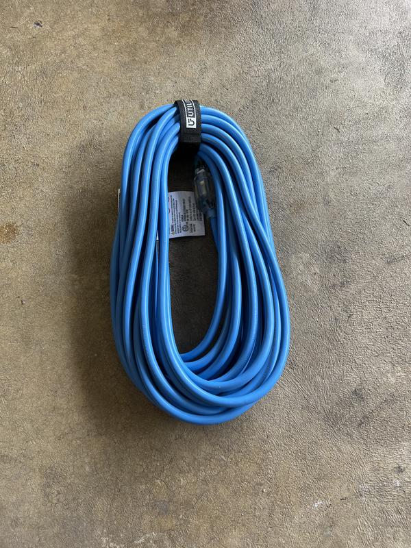 Utilitech 50-ft 14 / 3 Medium Duty 3 Prong Blue Outdoor Extension Power ...