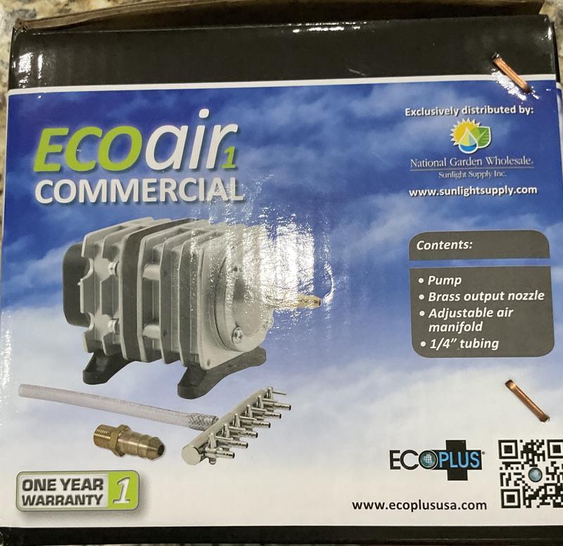 EcoPlus Eco Air7 Commercial Air Pump 7 - 200 Watt Single Outlet, With 12  Valve Manifold For Aquarium, Fish Tank, Fountain, Pond & Hydroponics, 3566