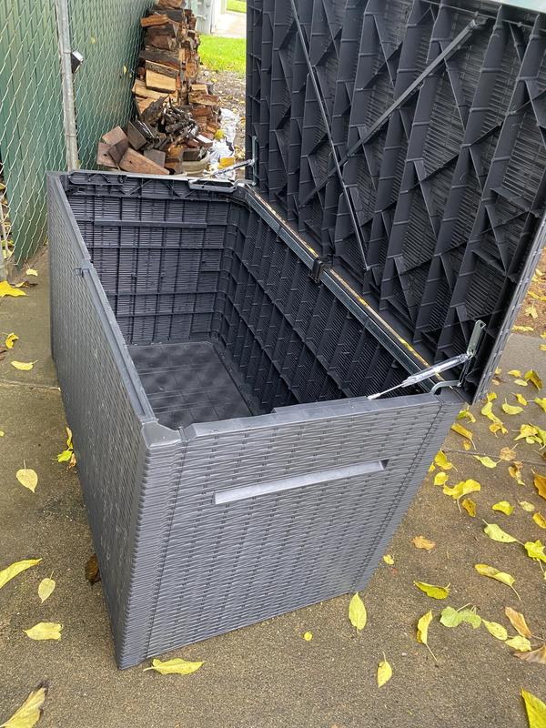 Keter Java Durable Outdoor Storage 230-Gallon Brown Plastic Deck Box in ...