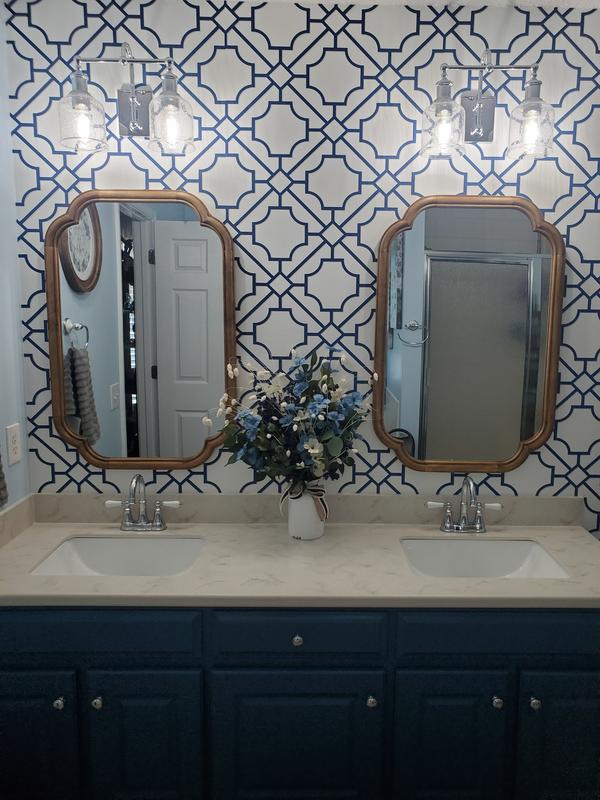 NextWall 40.5-sq ft Navy Blue Vinyl Geometric Self-adhesive Peel and ...
