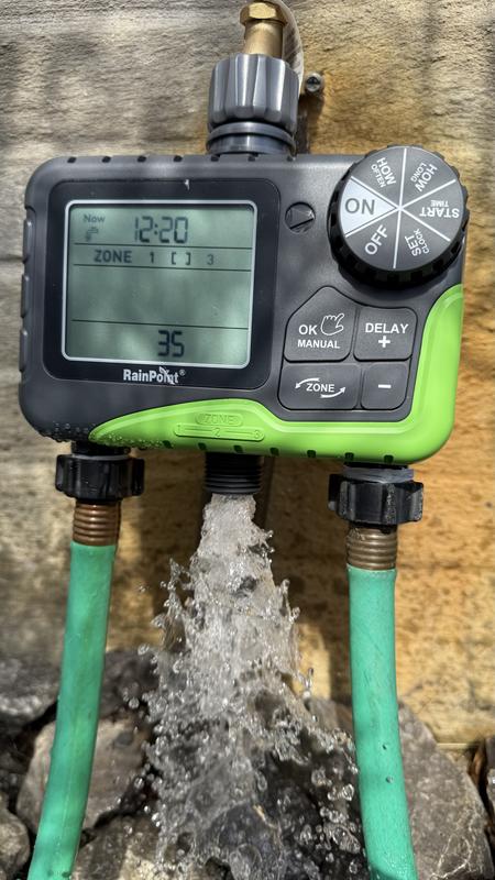 RainPoint 3 Output Port Adjustable Digital hose end timer in the Hose ...