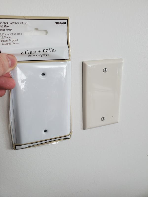 allen + roth Simple Square 1-Gang Midsize Pure White Steel Indoor Blank ...