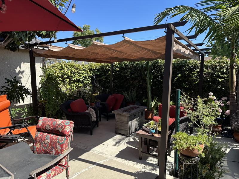 12-ft W x 12-ft L x 7-ft 3-in H Gray Metal Freestanding Pergola