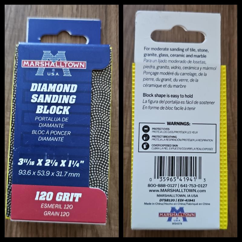 Marshalltown Diamond Tile Sander Medium 120-Grit Sanding Block 2.12-in ...