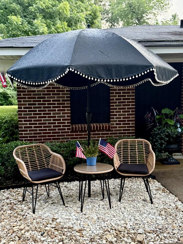 black patio umbrella hot Jardin The At Home Outdoor Patio Umbrella is a 7.5 At Home Black Outdoor Crank