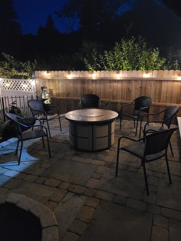 allen + roth Piper Glen 41.93-in W Brown Steel Round Liquid propane ...