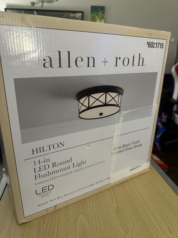 allen + roth Hilton 1 -Light 14-in Matte Black Integrated LED Flush ...