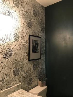 NuWallpaper Black Secret Garden Peel & Stick Wallpaper