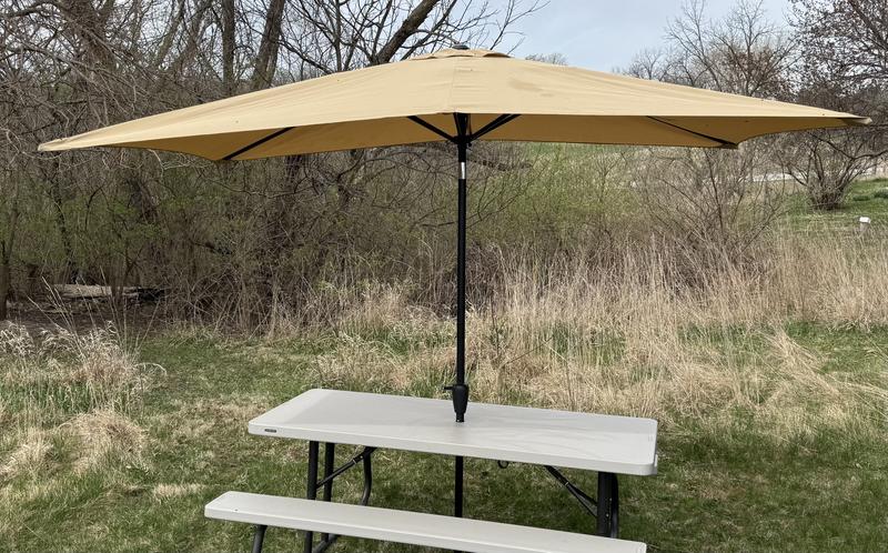 Sun-Ray 6.25-ft Steel Green Market Patio Umbrella 201006HGREC at Lowes.com