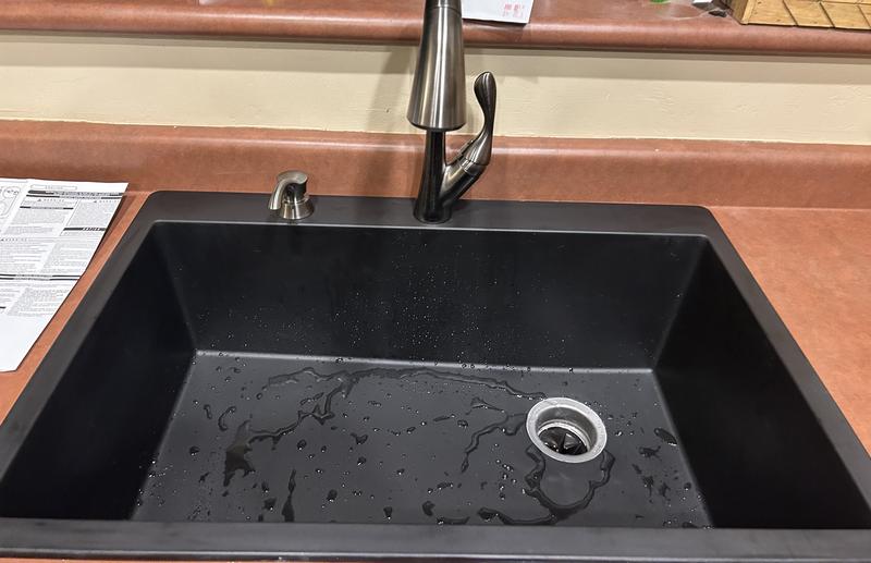 allen + roth Deforest Collection Dual-mount 16-in x 20-in Nero Granite ...