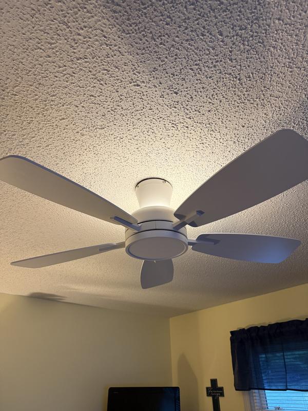 TALOYA Oasis 46-in Matt White with Matt White Blades LED Flush Mount ...
