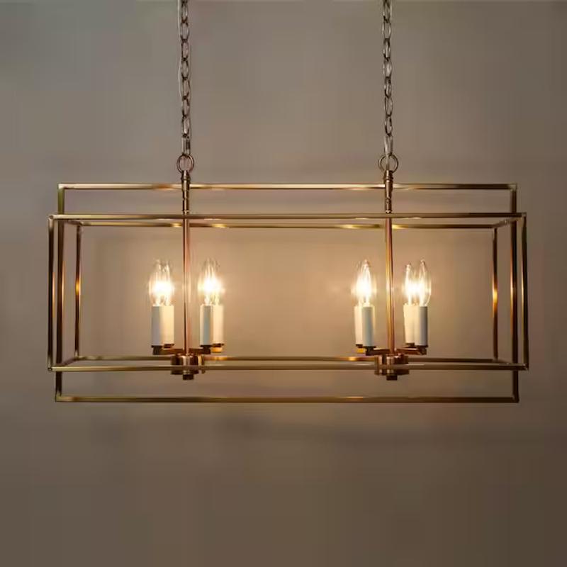 LNC Hoyueren 8-Light Large Polished Gold and Matte White Modern