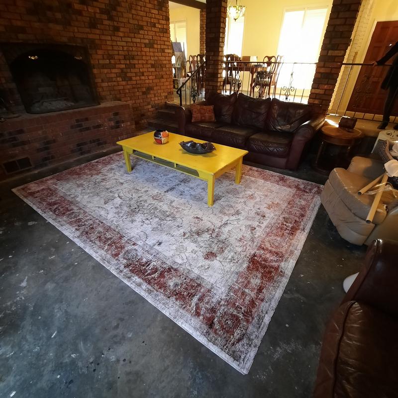 allen + roth Monarch Border 8 x 10 (ft) Flatweave Polyester Rust ...