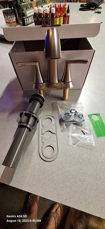 Shop Project Source Brushed Nickel Widespread Bathroom Sink Faucet and ...