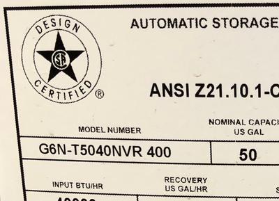 A.O. Smith Signature 50-Gallon Tall 6-year Limited 40000-BTU Natural Gas  Water Heater at Lowes.com