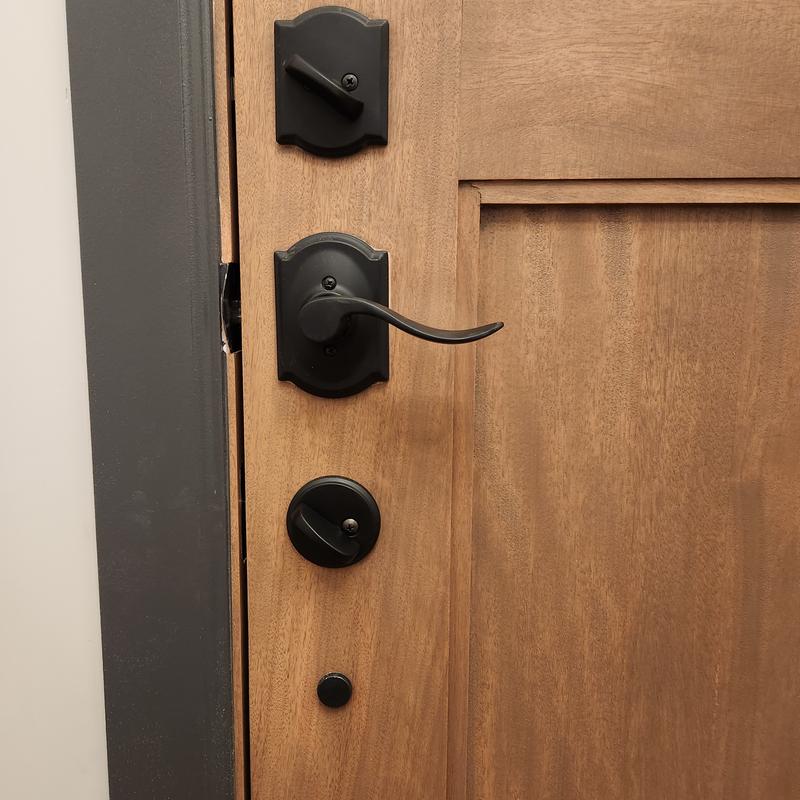 Schlage B60 Series Matte Black Single Sided Deadbolt in the