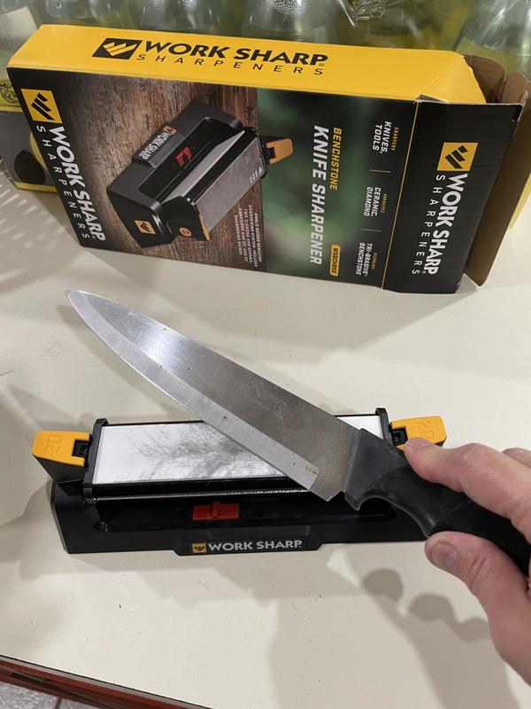  Work Sharp Guided Sharpening System, Diamond and Ceramic Dry  Stone Knife Sharpener for axes, garden tools, knives, without water or oil  Black : Tools & Home Improvement