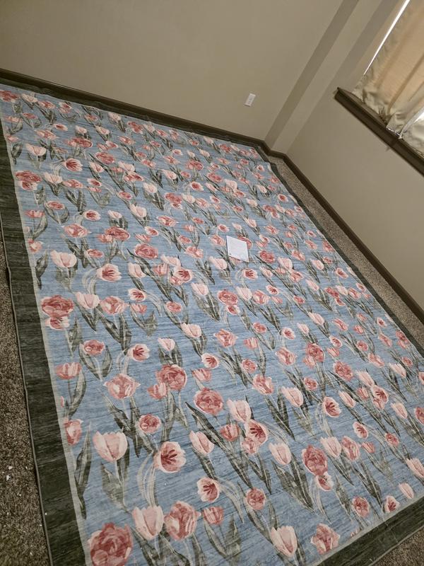 Garvee 6 x 9 ft Black Floral Rectangular Indoor Modern Soft Non Slip ...
