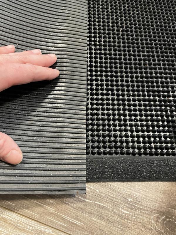 Rubber-Cal 3-ft x 6-ft Black Rubber Rectangular Indoor or Outdoor Home ...