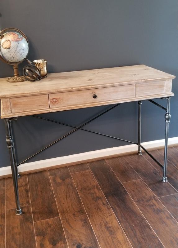 allen + roth 44-in Brown Rustic Writing Desk in the Desks department at