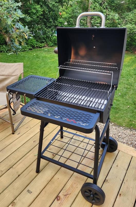 Master Forge 23.9 in W Black Barrel Charcoal Grill in the Charcoal